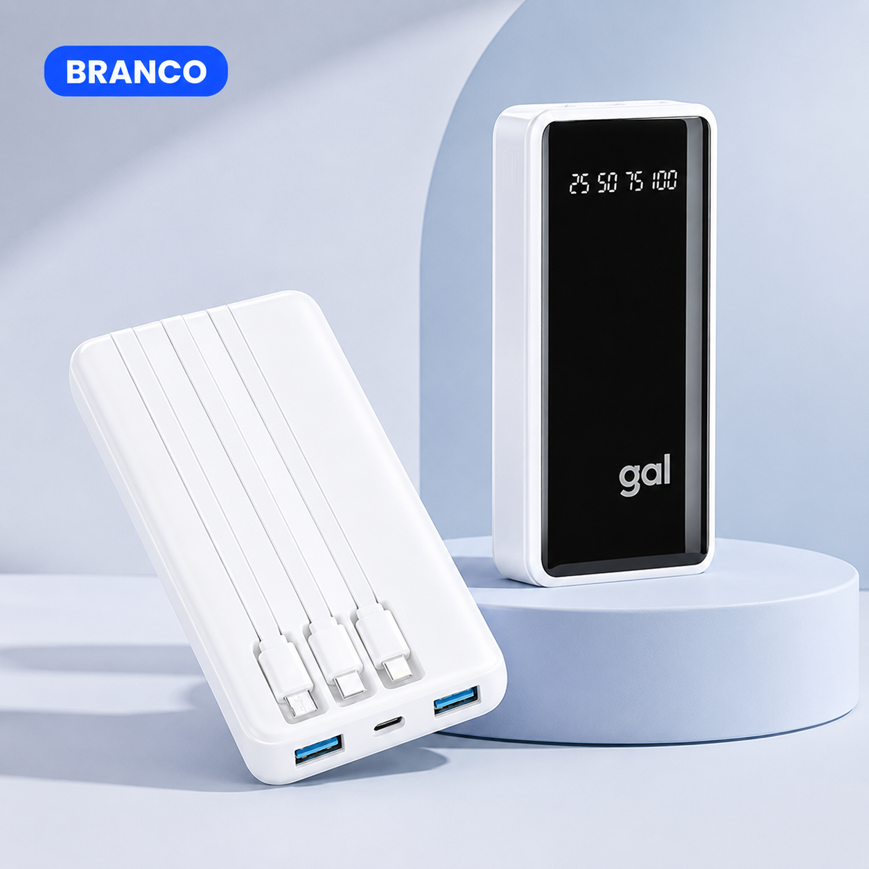 Powerbank 20.000mAh Carregamento Rápido para iPhone, Samsung e Xiaomi