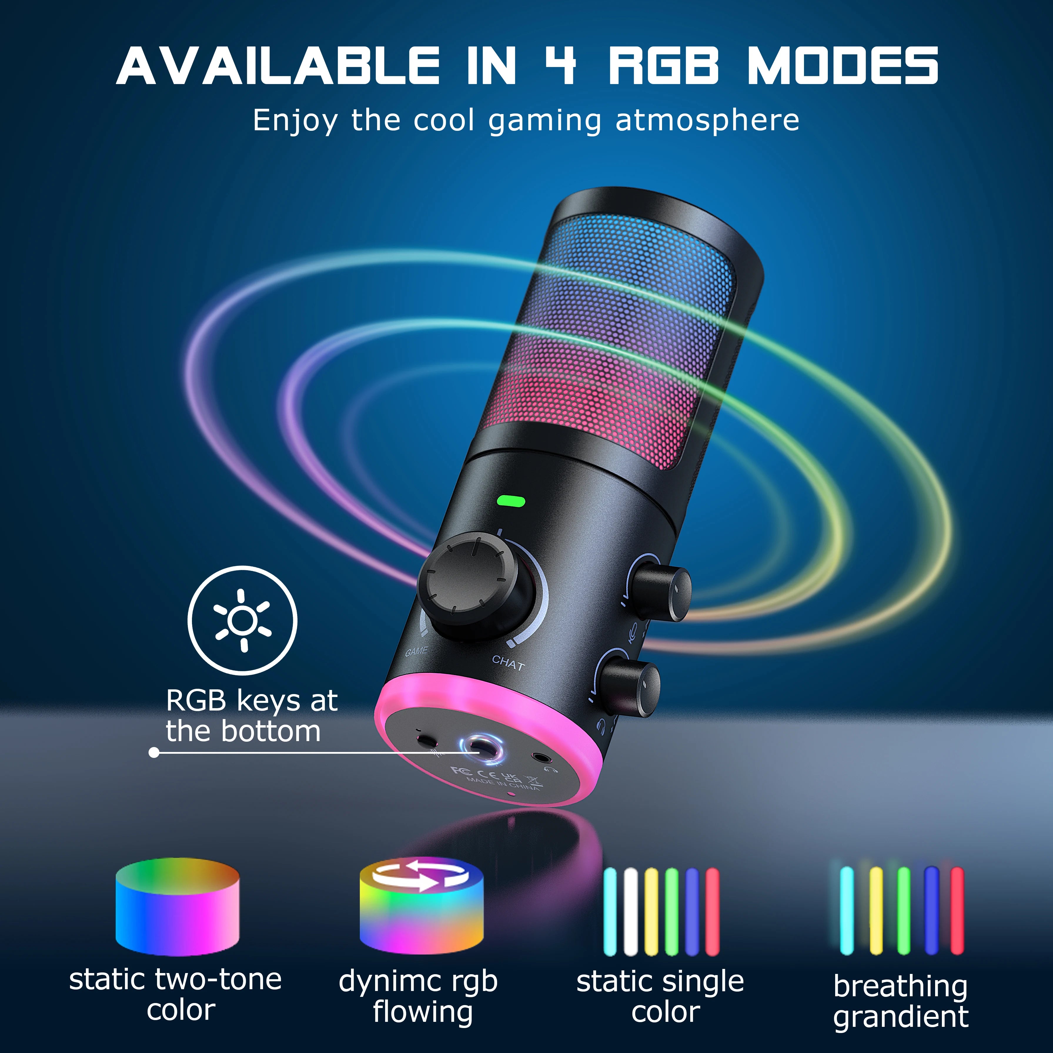 Microfone Gamer FIFINE AM6 USB com RGB e Cancelamento de Ruído