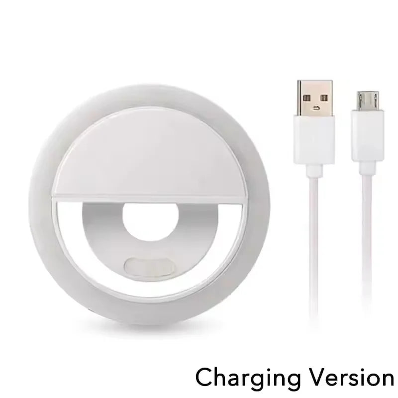 Ring Light LED para Celular com Brilho Ajustável e Clip Universal