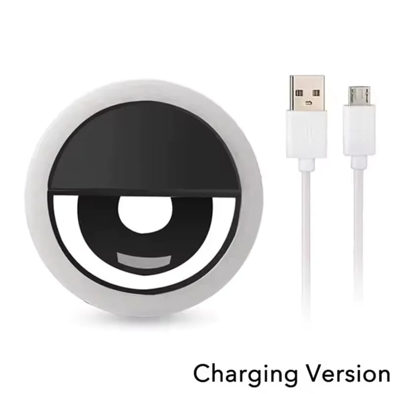 Ring Light LED para Celular com Brilho Ajustável e Clip Universal