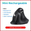 Mouse Vertical Ergonômico UGREEN Sem Fio — Bluetooth + 2.4G, 4000DPI Recarregável