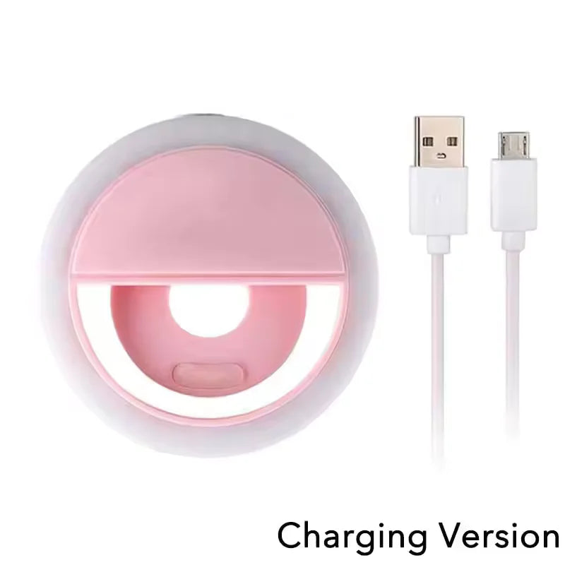 Ring Light LED para Celular com Brilho Ajustável e Clip Universal
