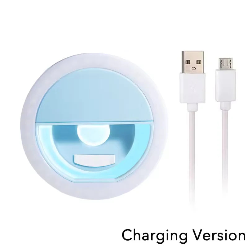 Ring Light LED para Celular com Brilho Ajustável e Clip Universal