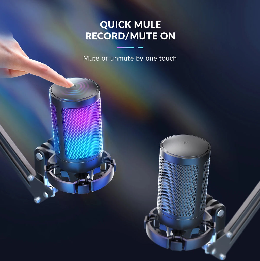 Microfone Gamer FIFINE A6T USB com Braço Articulado e RGB