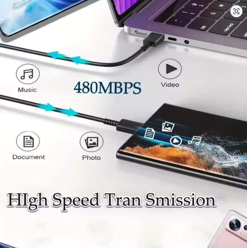 Carregador de Parede Turbo 50W USB-C com Cabo — Carregamento Rápido