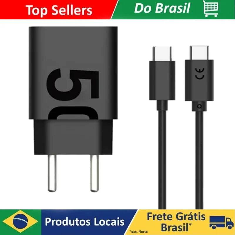Carregador de Parede Turbo 50W USB-C com Cabo — Carregamento Rápido
