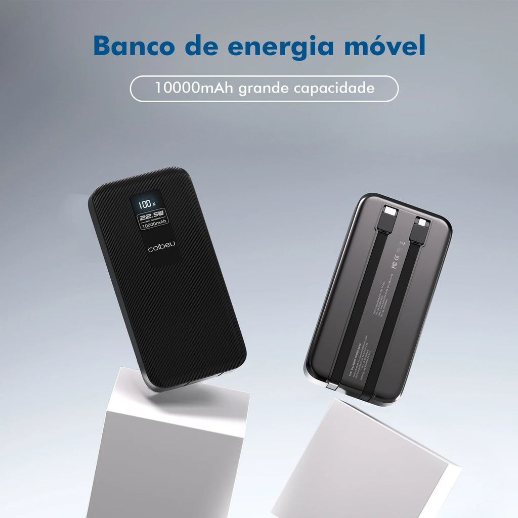 Powerbank 10.000mAh Portátil para iPhone, Samsung e Xiaomi
